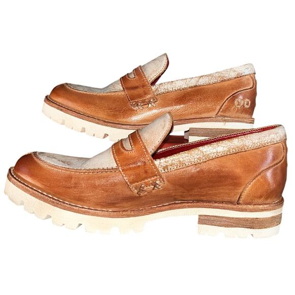 Bed Stu Leather Tan Rustic & Nectar Lux Handmade Penny Loafers 7.5 - Picture 2 of 8